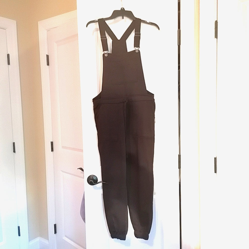 Black Knit Wallflower Overalls